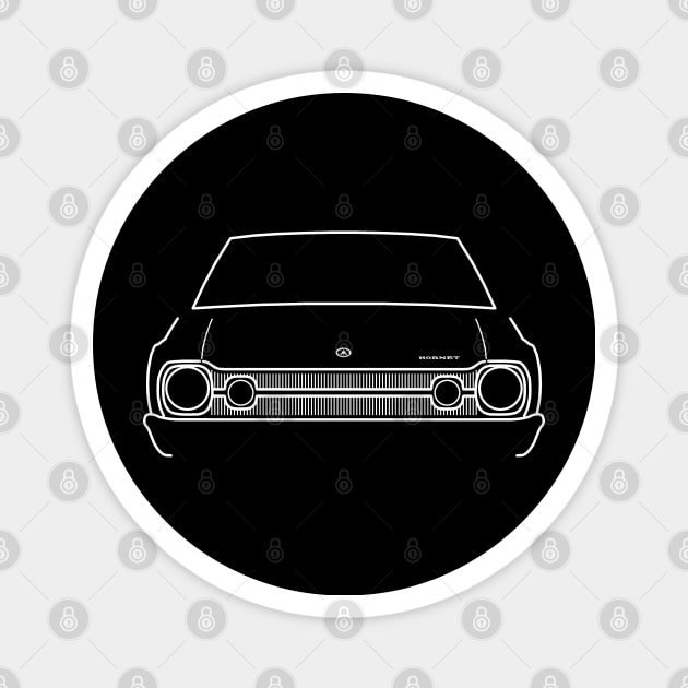 AMC Hornet classic car white outline graphic Magnet by soitwouldseem